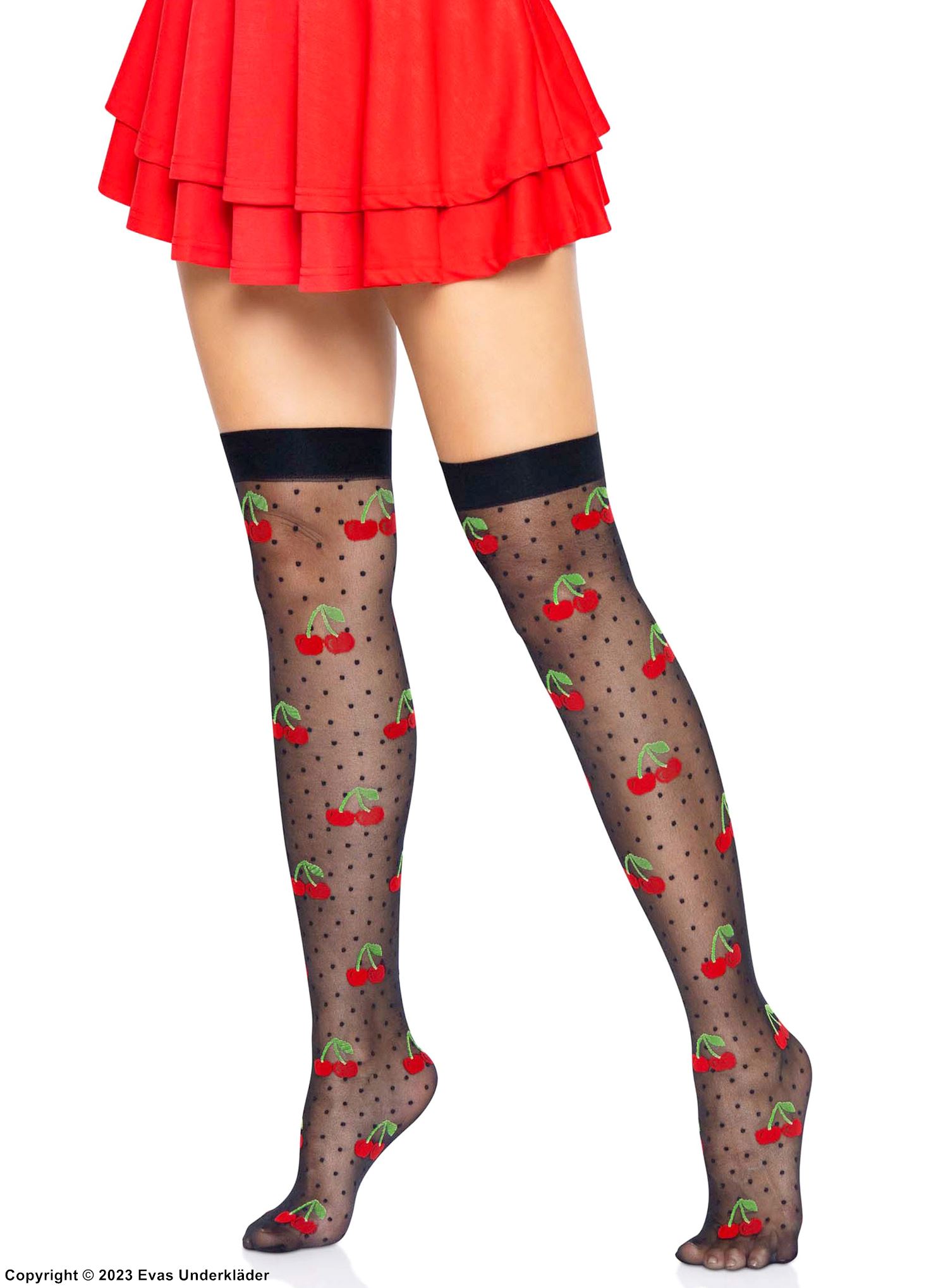 Stockings, kleine Punkte, Kirschen